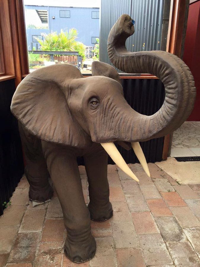 Carved elephant figure